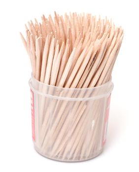 photo of toothpicks on white background