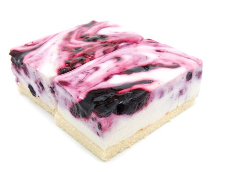 A slice of blueberry cheesecake 
