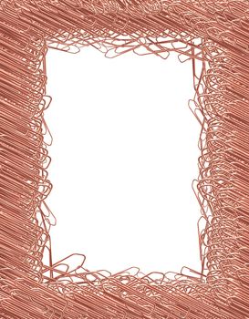 Picture frame made from lot of copper paper clips