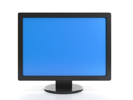 3d illustration of computer technologies. Monitor on a white background