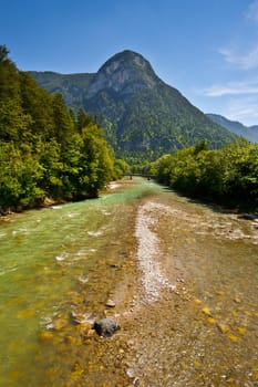 Mountain River in the Bavarian Alps, Germany