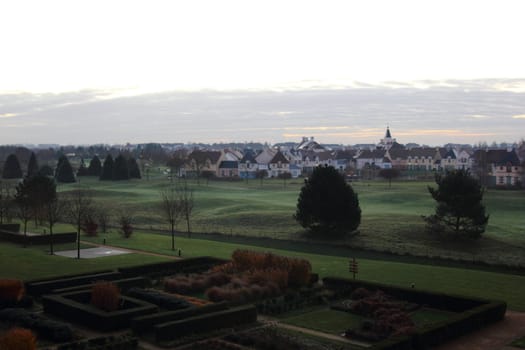 Daybreak over a French village