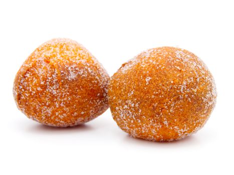 Two doughnuts on a white background