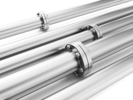 Image of metal pipes, industrial piping delivery of fuel or water