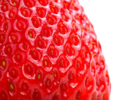 Close-up detail of a fresh red strawberry