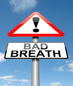 Illustration depicting a sign with a bad breath concept.