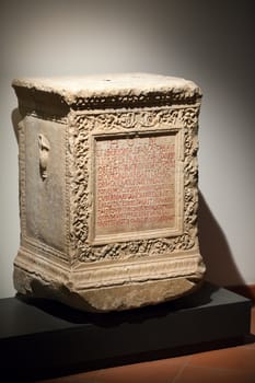 Ancient etruscan art. Sarcophagus of Chiusi, Tuscany. 