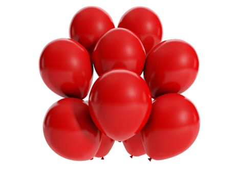 3d illustration: Holiday vacation, a group of balloons