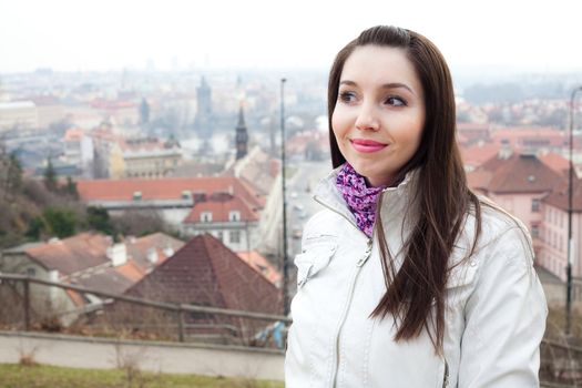 portrait of a beautiful young woman in Prague