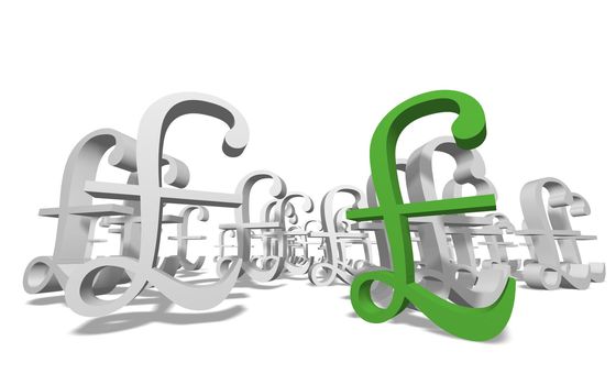 Qurency sign in group on white background