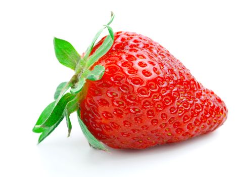 Fresh ripe strawberries isolated on white background