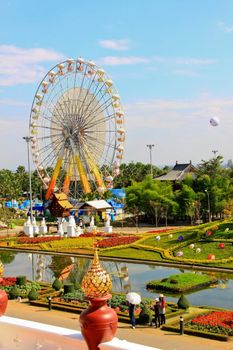 This is a side back agiant flora wheel in royal flora expo 2011