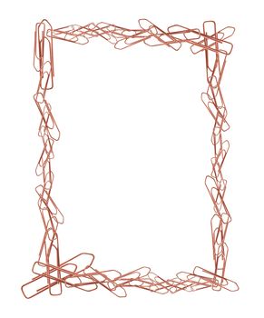 Picture frame made from lot of copper paper clips