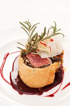 Fillet Wellington with fresh herbs