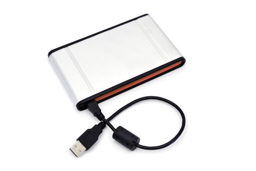 portable hard drive on a white background