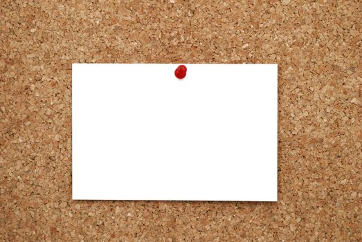 white sheet of paper pinned to cork  bulletin board