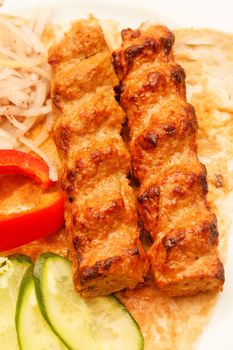 kebab with vegetables