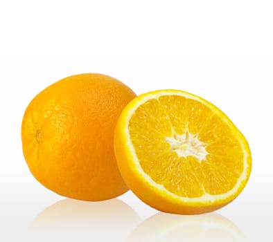 Fresh orange sliced on white background