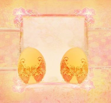 Easter Egg On floral Background