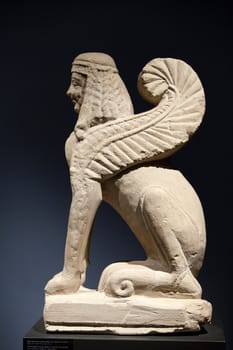Etruscan gravestones . "Pietra fetida" - funerary sphinx, middle 6 century B.C.