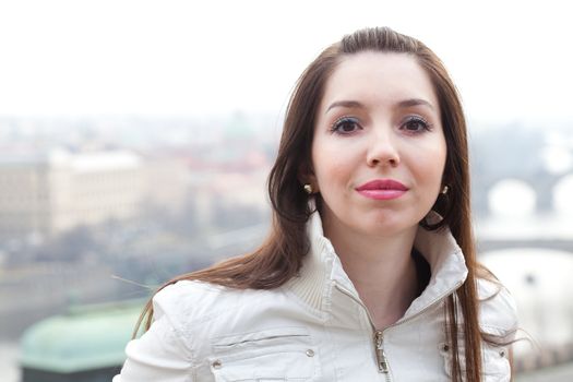 portrait of a beautiful young woman in Prague