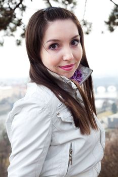 portrait of a beautiful young woman in Prague