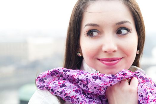 portrait of a beautiful young woman in Prague