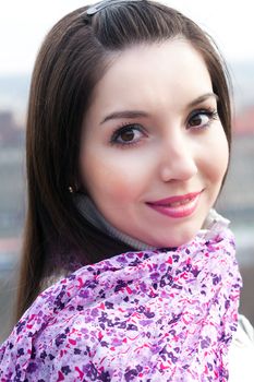 portrait of a beautiful young woman in Prague