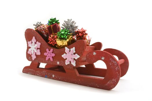 Retro Santa sleigh with presents.