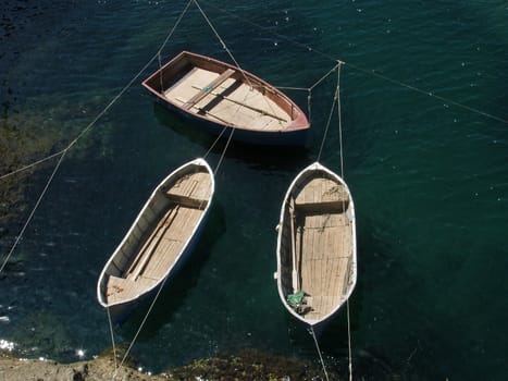 three fishing boats at coast