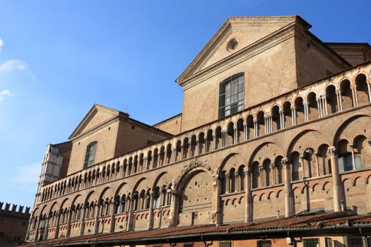 Italy - famous Ferrara Cathedral in Emilia Romagna region. Beautiful catholic landmark.