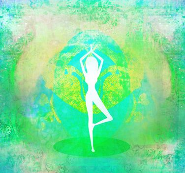woman in a traditional yoga pose - poster