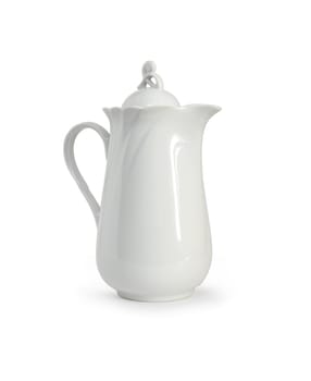 Nice white ceramic milk jug. Isolated with clipping path