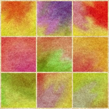 Set abstract colored artistic backgrounds.  Hand draw on wool mohair