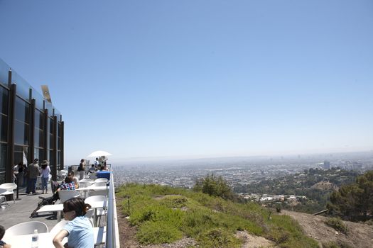Wide angle view from the Griffith Observatory, in LA, CA.