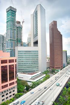 Office buildings and highway in Singapore