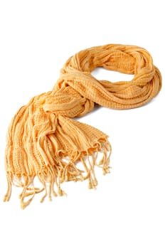 Yellow scarf isolated on white background.