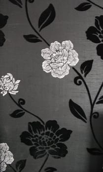High resolution black and white art paper with flowers 