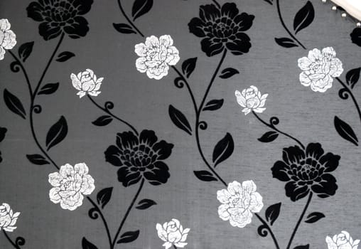 High resolution black and white art paper with flowers 