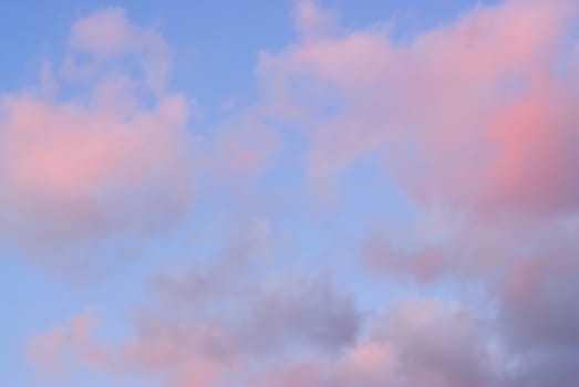 Pink clouds at sundown