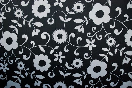 High resolution black and white art paper with flowers 