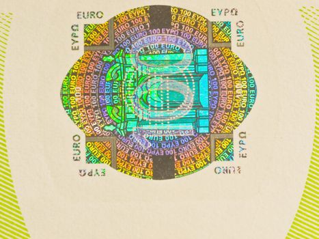 Hologram - foil, laminated on banknotes