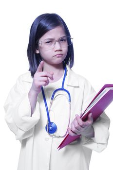 Child playing stern doctor
