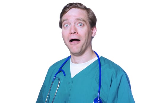 Humorous expression on a doctor's face