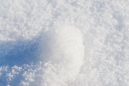 Snowball with ice crystals