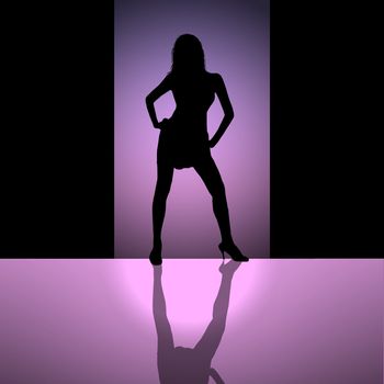 silhouette of a model