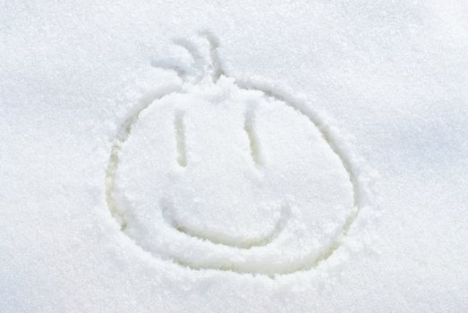 Smiley- face funny man in the snow