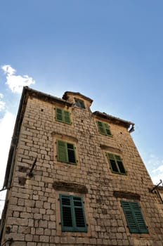 Old building with blue sky in the background