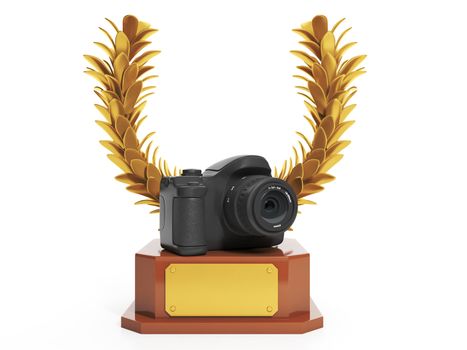 Award best picture. Cup in the form of branches and a camera