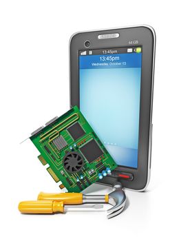 Mobile phones. Chips and mobile phones are next repair tools